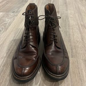 Bally - Men’s lace up boot Brown leather and suede size 7 1/2 E